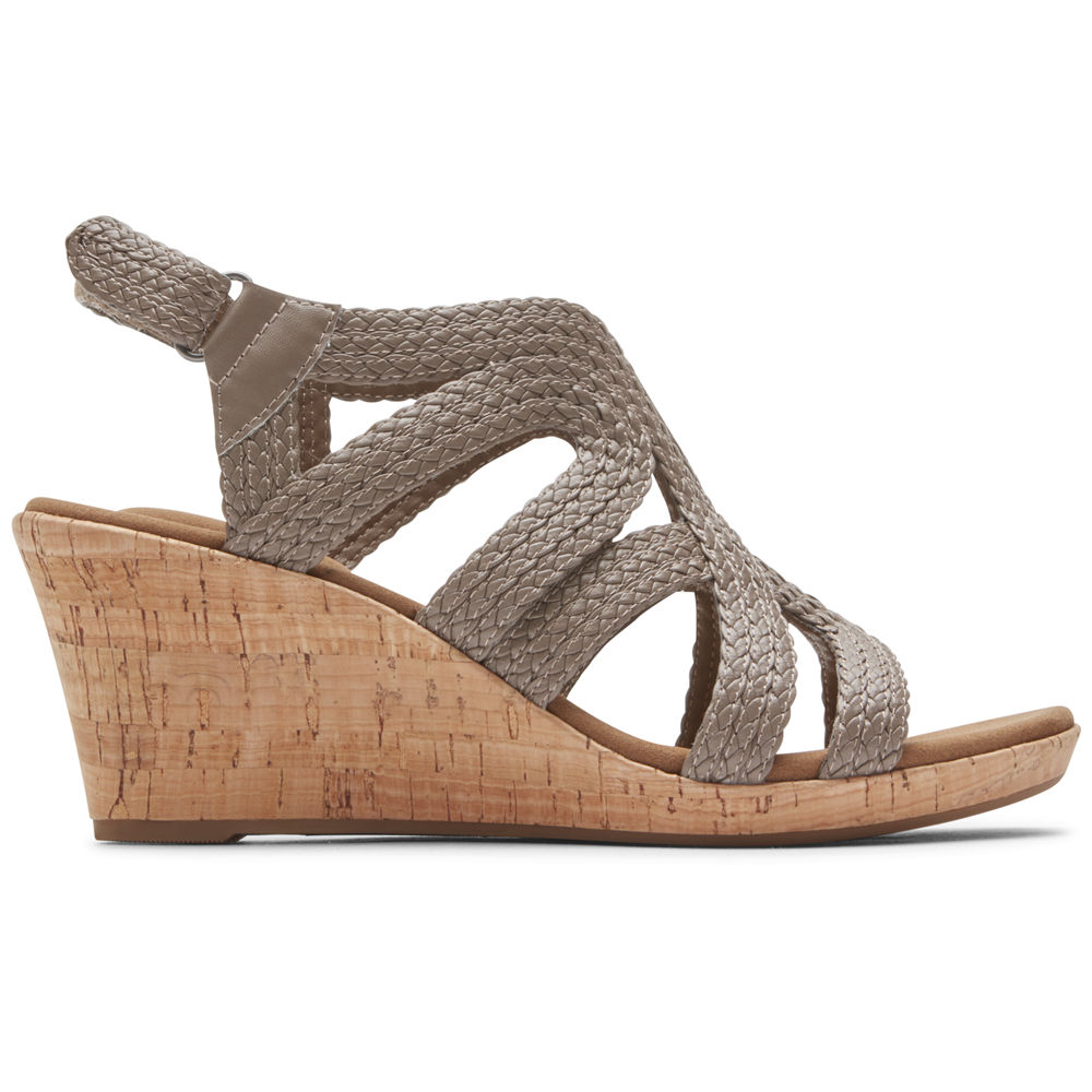 Sandálias Rockport Mulher Cinzentas - Briah Braided - 13296LBGQ